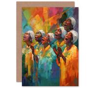Artery8 Christian Gospel Choir African Custom Greeting Card Personalised Message Inside for Him or Her Man Woman Birthday Thank You Congratulations