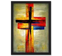 Doppelganger33 LTD Christian Modern Crucifixion Cross Jesus Artwork Framed Wall Art Print A4