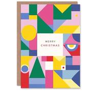 Artery8 Christmas Card Bright Colourful Geometric Abstract Design