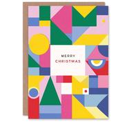 Artery8 Christmas Card Bright Colourful Geometric Abstract Design