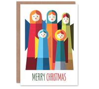 Artery8 Christmas Card Colourful Angels Abstract Geometric Design