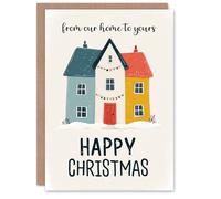 Artery8 Christmas Card From Our Home To Yours Simple Bright Colourful