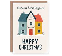 Artery8 Christmas Card From Our Home To Yours Simple Bright Colourful