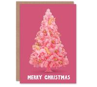Artery8 Christmas Card Pink Pony and Candy Cane Tree Decorations