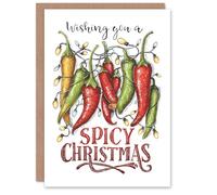 Artery8 Christmas Card Spicy Chilli Peppers Xmas Wishes