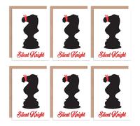 Wee Blue Coo Christmas Cards x6 Funny Silent Night Chess Knight Set Xmas Cards