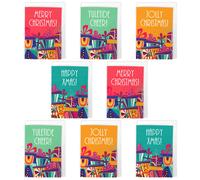 Artery8 Christmas Cards Set of 8 - A6 Size - Festive Colourful Presents Artery8 Multicolor