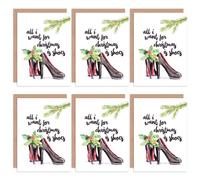 Artery8 Christmas Cards Shoes Shopaholic Fashion Funny Set Xmas Cards Greeting Cards With Envelopes Pack of 6 in Green Artery8 Green