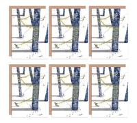 Artery8 Christmas Cards Tree Lights Pretty Watercolour Set Xmas Greeting Cards With Envelopes Pack of 6 in White Artery8 White