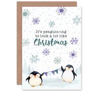 Wee Blue Coo Christmas Penguin Funny Pun Greetings Card Cp3243
