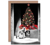 Artery8 Christmas Xmas Karloff Imhotep Mummy Horror Fun Greetings Card in Grey Artery8 Grey