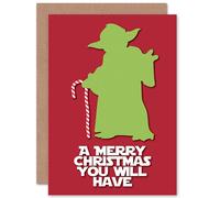 Artery8 Christmas You Will Have Sci Fi Greetings Card in Red Artery8 Red
