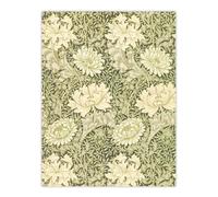 Artery8 Chrysanthemum Flower Pattern Vintage Wall Art Print W. Morris in Green | Size: W12" x H16" Artery8 Green W12" x H16"