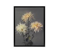 Artery8 Chrysanthemums Vintage Floral Framed Canvas Wall Art Print Kazumasa in Yellow | Size: W24" x H32" Artery8 Yellow W24" x H32"