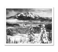 Artery8 CHS Sisson Town Mount Shasta Winter 1900 Photo Art Print Framed Poster Wall Decor 12x16 inch