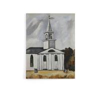 Artery8 Church at Head Tide Maine Marsden Hartley Canvas Wall Art in Grey | Size: W12" x H16" Artery8 Grey W12" x H16"