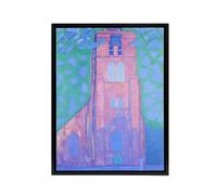 Artery8 Church Tower Domburg Mondrian Vintage Black Framed Canvas Wall Art | Size: W12" x H16" Artery8 Multicolor W12" x H16"