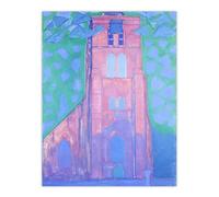 Artery8 Church Tower Domburg Unframed Wall Art Print Poster 12X16 Artwork By Mondrian : Cubist Composition Enhancing Minimalist Living Room With Architectural Calm