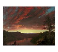 Artery8 Church Twilight In The Wilderness Large Wall Art Poster Print Thick Paper 18X24 Inch
