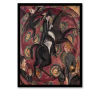 Artery8 Circus Rider Castanets Dancers Kirchner Framed Wall Art Print in Red | Size: A4 Artery8 Red A4