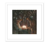 Artery8 Ciurlionis Fairy Tale Of Kings Symbolist Painting 8X8 Inch Square Wooden Framed Wall Art Print Picture with Mount in White Artery8 White