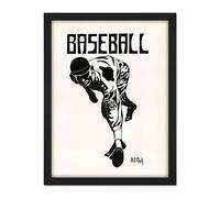 Artery8 Clark Baseball University Southern California Graphic Artwork Framed Wall Art Print 18X24 Inch