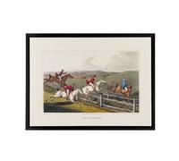 Artery8 Clark Fox Hunting Horse Hounds Framed Canvas Wall Art Print | Size: W12" x H16" Artery8 Multicolor W12" x H16"