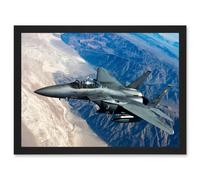 Artery8 Clashman Military US Airforce F-15 Strike Eagle Fighter Photo Artwork Framed Wall Art Print A4 in Black Artery8 Black