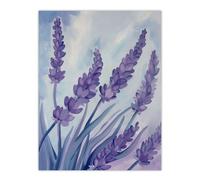 Artery8 Classic Lavender Blue Sky Painting Modern Floral Living Room Extra Large XL Wall Art Poster Print