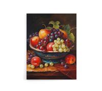 Artery8 Classical Still Life Fruit Bowl Kitchen Decor Canvas Wall Art Print | Size: W18" x H24" Artery8 Multicolor W18" x H24"