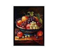 Artery8 Classical Still Life Fruit Bowl Kitchen Decor Framed Canvas Wall Art Print | Size: W24" x H32" Artery8 Multicolor W24" x H32"