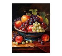 Artery8 Classical Still Life Fruit Bowl Oil Painting Kitchen Large Wall Art Poster Print Thick Paper 18X24 Inch
