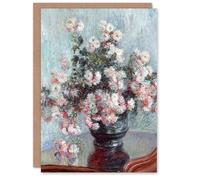 Artery8 Claude Monet Art Card Chrysanthemum Flowers in Vase