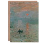 Artery8 Claude Monet Art Card Impression Sunrise Seascape in Blue Artery8 Blue