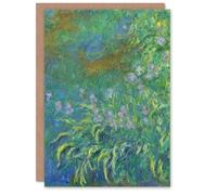 Artery8 Claude Monet Art Card Irises Spring Garden Flowers