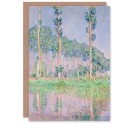 Artery8 Claude Monet Art Card Poplars Pink Effect Landscape Artery8 Multicolor