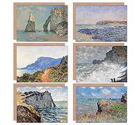 Artery8 Claude Monet Cliff Poppy Creuse Cliff Pourville Fine Art Greeting Card Pack of 6