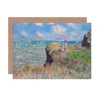 Artery8 Claude Monet Cliff Walk At Pourville Coastal Landscape Card Artery8 Multicolor