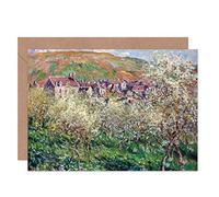 Artery8 Claude Monet Flowering Plum Trees Fine Art Greeting Card Plus Envelope Blank Inside
