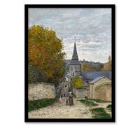 Artery8 Claude Monet Framed Wall Art Print Street in Sainte Adresse France | Size: A4 Artery8 Multicolor A4