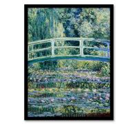 Artery8 Claude Monet Framed Wall Art Print Water Lilies & Japan Bridge in Green | Size: A3 Artery8 Green A3