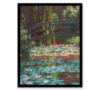 Artery8 Claude Monet Framed Wall Art Print Water Lily Pond with Bridge | Size: A3 Artery8 Multicolor A3