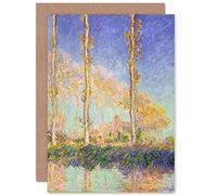 Artery8 Claude Monet French Poplars Fine Art Greeting Card Plus Envelope Blank Inside