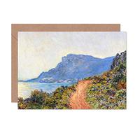 Artery8 Claude Monet La Corniche Near Monaco Painting Fine Art Greeting Card Plus Envelope Blank Inside