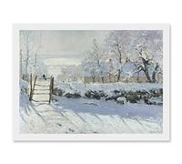 Artery8 Claude Monet Magpie Old Master Art A4 Artwork Framed Wall Art Print