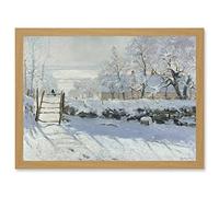 Artery8 Claude Monet Magpie Old Master Art A4 Artwork Framed Wall Art Print