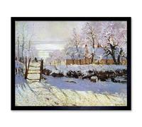 Wee Blue Coo Claude Monet Magpie Old Master Painting Art Print Framed Poster Wall Decor 12X16 Inch