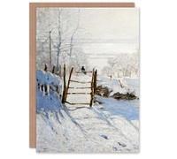 Artery8 Claude Monet Personalised Art Card The Magpie Winter Landscape
