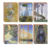 Artery8 Claude Monet Poplars Apartment Lillies Geese Fine Art Greeting Card Pack of 6