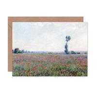 Artery8 Claude Monet Poppy Field Fine Art Greeting Card Plus Envelope Blank Inside
